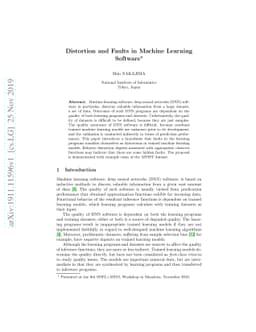 Distortion and Faults in Machine Learning Software