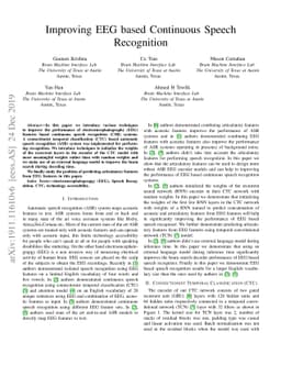 Improving EEG based Continuous Speech Recognition