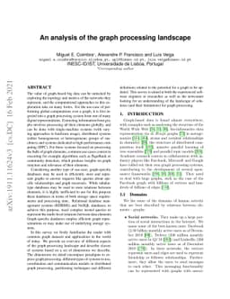 An analysis of the graph processing landscape