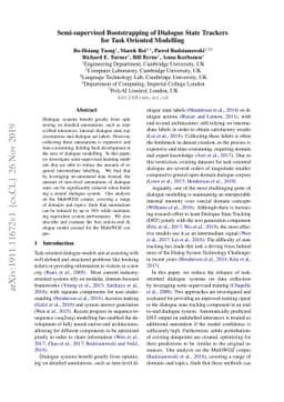Semi-supervised Bootstrapping of Dialogue State Trackers for Task
  Oriented Modelling
