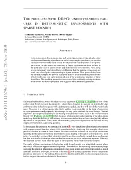 The problem with DDPG: understanding failures in deterministic
  environments with sparse rewards