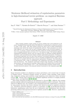 Maximum likelihood estimation of regularisation parameters in
  high-dimensional inverse problems: an empirical Bayesian approach. Part I:
  Methodology and Experiments