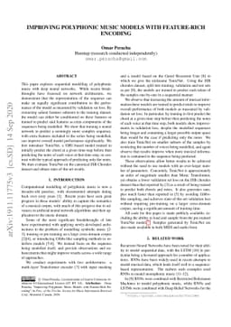 Improving Polyphonic Music Models with Feature-Rich Encoding