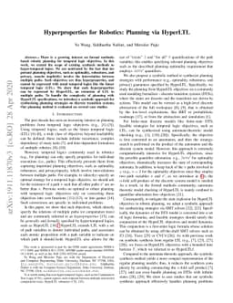 Hyperproperties for Robotics: Planning via HyperLTL