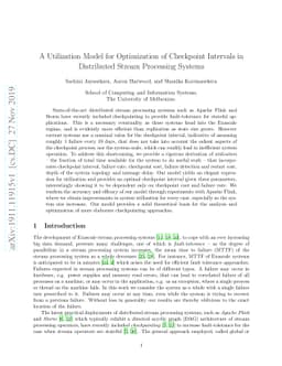 A Utilization Model for Optimization of Checkpoint Intervals in
  Distributed Stream Processing Systems