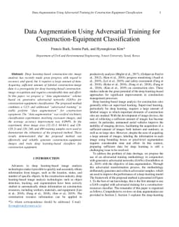Data Augmentation Using Adversarial Training for Construction-Equipment
  Classification