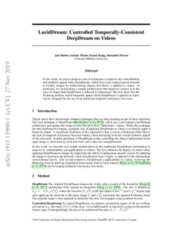 LucidDream: Controlled Temporally-Consistent DeepDream on Videos
