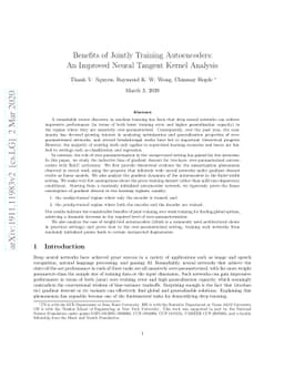 Benefits of Jointly Training Autoencoders: An Improved Neural Tangent
  Kernel Analysis