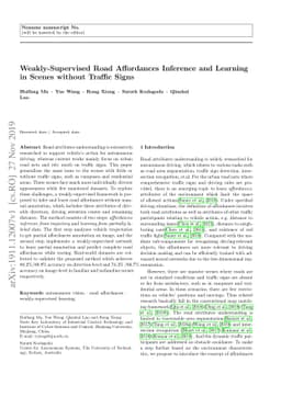 Weakly-Supervised Road Affordances Inference and Learning in Scenes
  without Traffic Signs