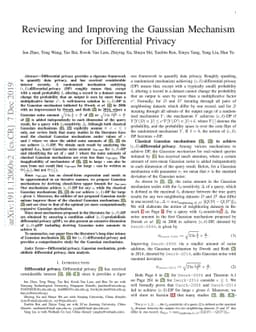 Reviewing and Improving the Gaussian Mechanism for Differential Privacy