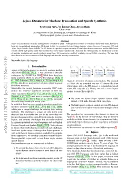 Jejueo Datasets for Machine Translation and Speech Synthesis