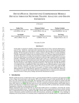 DeviceWatch: Identifying Compromised Mobile Devices through Network
  Traffic Analysis and Graph Inference
