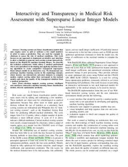Interactivity and Transparency in Medical Risk Assessment with
  Supersparse Linear Integer Models