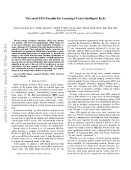 Universal EEG Encoder for Learning Diverse Intelligent Tasks