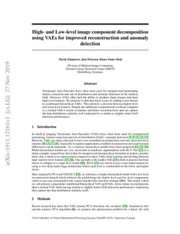 High- and Low-level image component decomposition using VAEs for
  improved reconstruction and anomaly detection