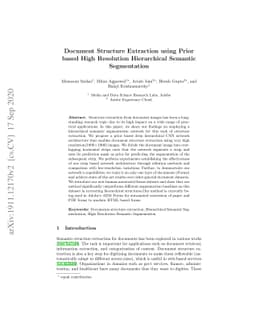 Document Structure Extraction using Prior based High Resolution
  Hierarchical Semantic Segmentation