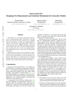 Your Local GAN: Designing Two Dimensional Local Attention Mechanisms for
  Generative Models