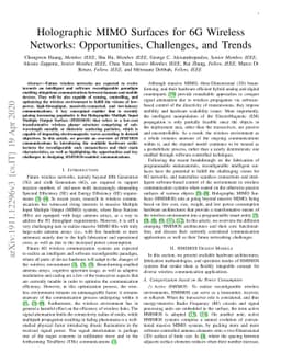 Holographic MIMO Surfaces for 6G Wireless Networks: Opportunities,
  Challenges, and Trends
