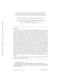 Automated Peer-to-peer Negotiation for Energy Contract Settlements in
  Residential Cooperatives