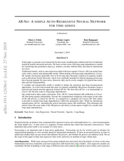 AR-Net: A simple Auto-Regressive Neural Network for time-series