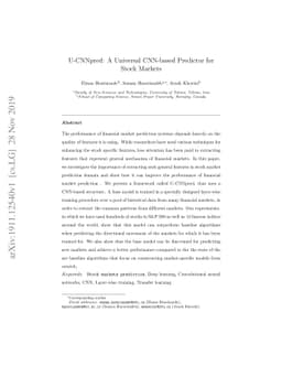 U-CNNpred: A Universal CNN-based Predictor for Stock Markets