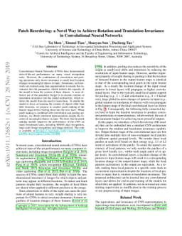 Patch Reordering: a Novel Way to Achieve Rotation and Translation
  Invariance in Convolutional Neural Networks