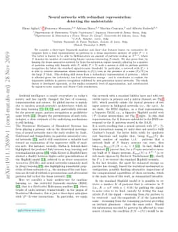 Neural networks with redundant representation: detecting the
  undetectable