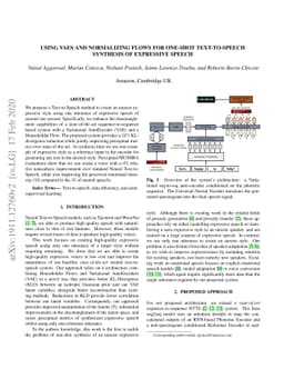 Using VAEs and Normalizing Flows for One-shot Text-To-Speech Synthesis
  of Expressive Speech