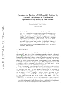 Interpreting Epsilon of Differential Privacy in Terms of Advantage in
  Guessing or Approximating Sensitive Attributes