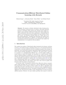 Communication-Efficient Distributed Online Learning with Kernels