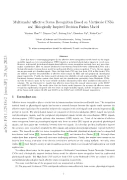 Multimodal Affective States Recognition Based on Multiscale CNNs and
  Biologically Inspired Decision Fusion Model