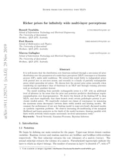 Richer priors for infinitely wide multi-layer perceptrons