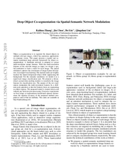 Deep Object Co-segmentation via Spatial-Semantic Network Modulation