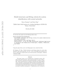 Model structures and fitting criteria for system identification with
  neural networks
