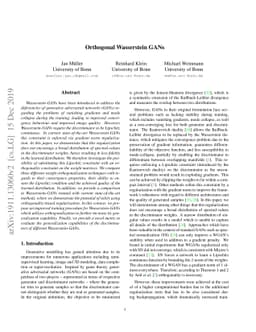 Orthogonal Wasserstein GANs