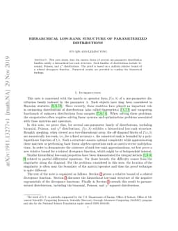 Hierarchical Low-rank Structure of Parameterized Distributions