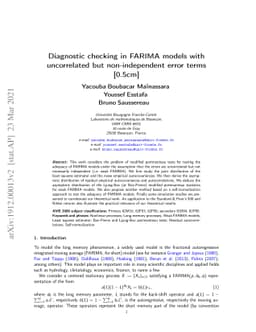 Diagnostic checking in FARIMA models with uncorrelated but
  non-independent error terms