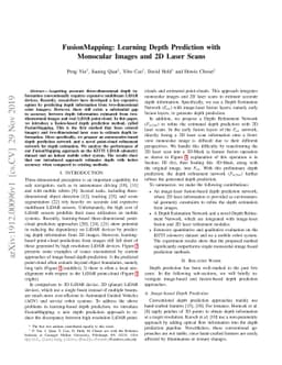 FusionMapping: Learning Depth Prediction with Monocular Images and 2D
  Laser Scans
