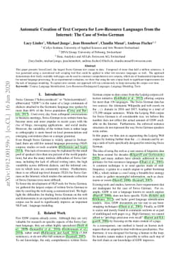 Automatic Creation of Text Corpora for Low-Resource Languages from the
  Internet: The Case of Swiss German