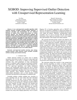 XGBOD: Improving Supervised Outlier Detection with Unsupervised
  Representation Learning
