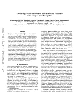 Exploiting Motion Information from Unlabeled Videos for Static Image
  Action Recognition