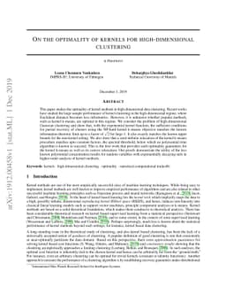 On the optimality of kernels for high-dimensional clustering