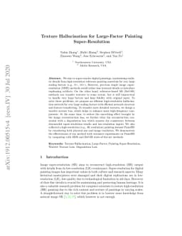 Texture Hallucination for Large-Factor Painting Super-Resolution