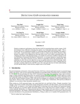 Detecting GAN generated errors
