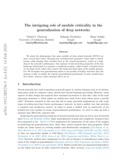 The intriguing role of module criticality in the generalization of deep
  networks