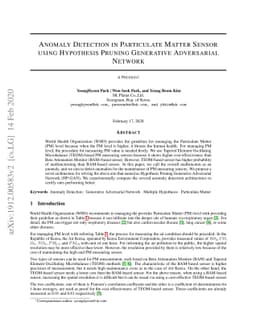 Anomaly Detection in Particulate Matter Sensor using Hypothesis Pruning
  Generative Adversarial Network