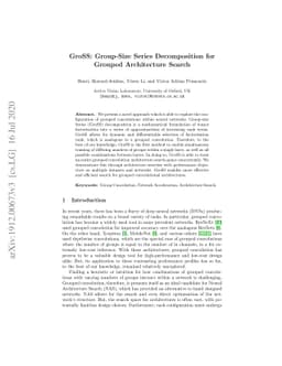 GroSS: Group-Size Series Decomposition for Grouped Architecture Search