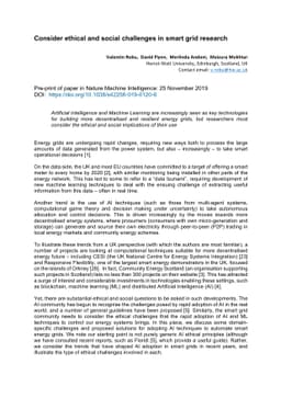 Consider ethical and social challenges in smart grid research