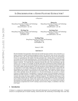 Is Discriminator a Good Feature Extractor?