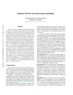 Tabulated MLP for Fast Point Feature Embedding